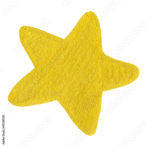 Golden yellow velvet star symbol isolated