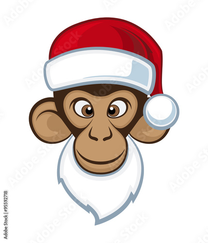 monkey in a Christmas hat