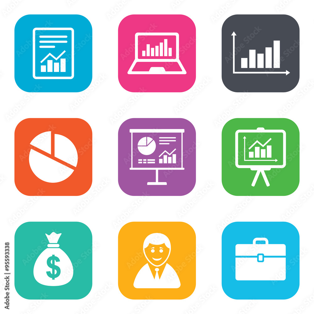 Statistics, accounting icons. Charts signs. Statistics, accounting icons. Charts signs.