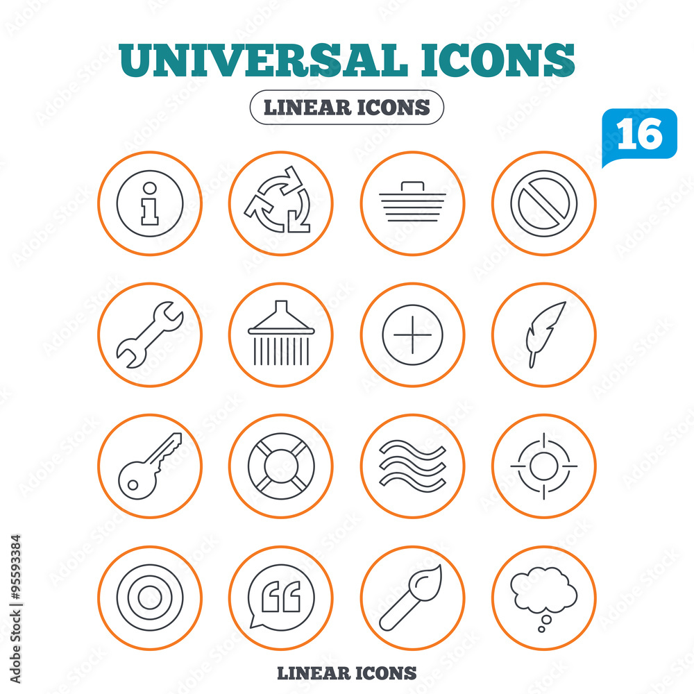Fototapeta premium Universal icon. Information, shopping and shower