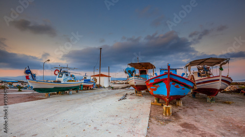 Wallpaper Mural Fishing boats being serviced Torontodigital.ca
