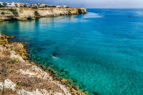 Rocky cove on the coast of Puglia