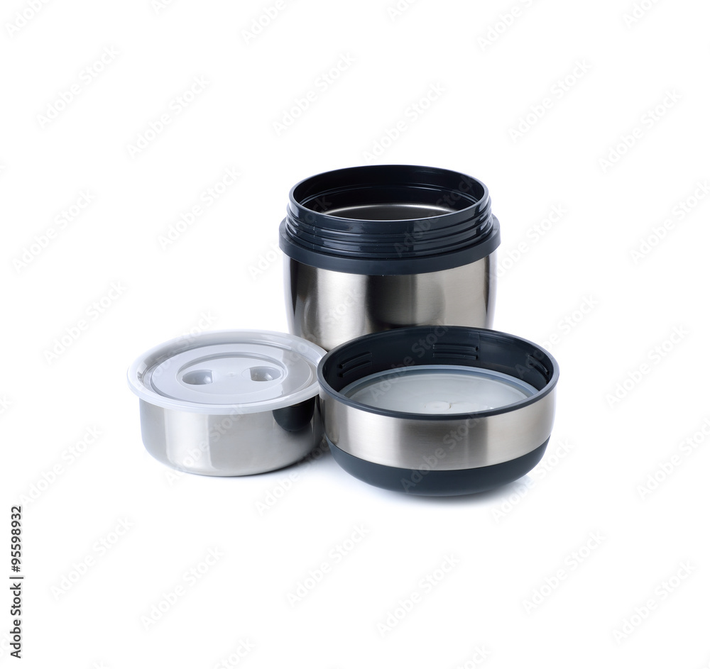 stainless steel lunch box on white background stainless steel lunch box on white background