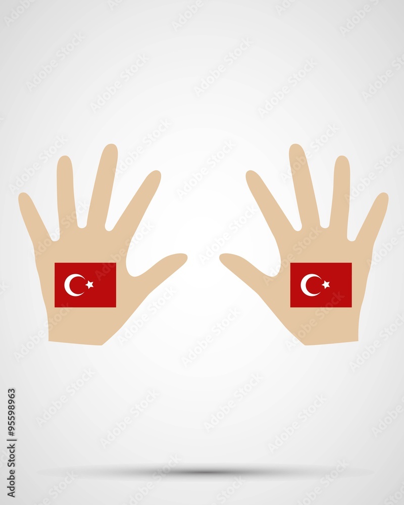 Fototapeta premium hand design turaky flag