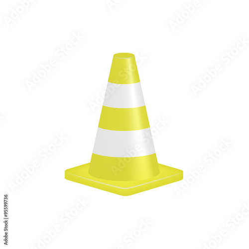 Traffic cone in yellow design 