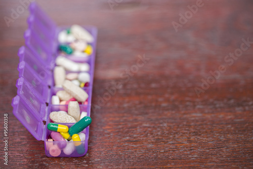 Medicines in a pillbox photo