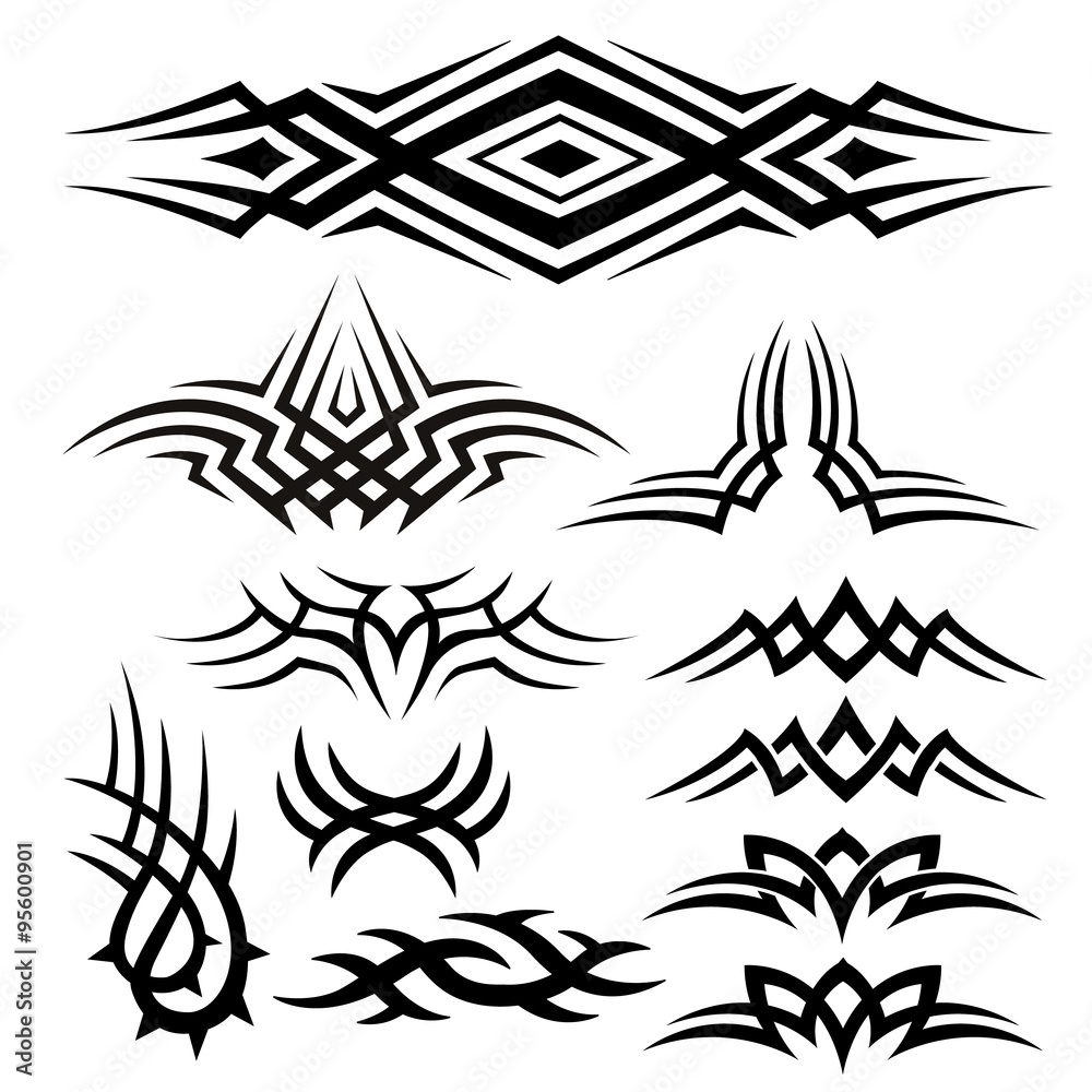Tribal tattoo lines patterns Stock Vector | Adobe Stock