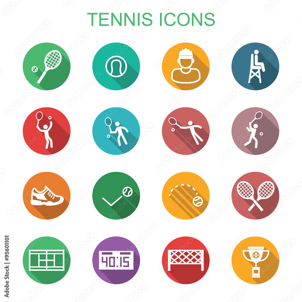 tennis long shadow icons tennis long shadow icons