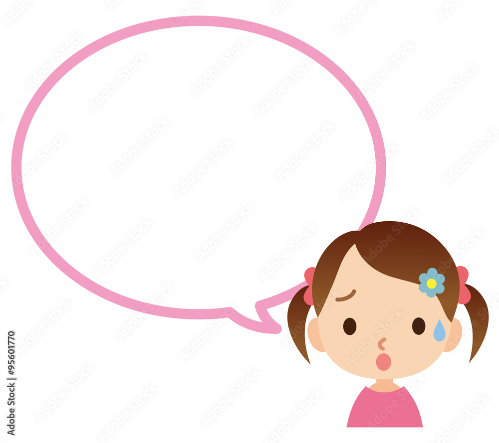 困っている子供 吹き出し コピースペース 困っている子供 吹き出し コピースペース