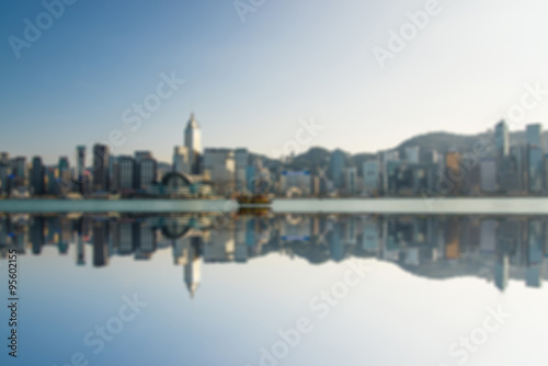 Fototapeta Naklejka Na Ścianę i Meble -  blur abstract city background,Hong Kong