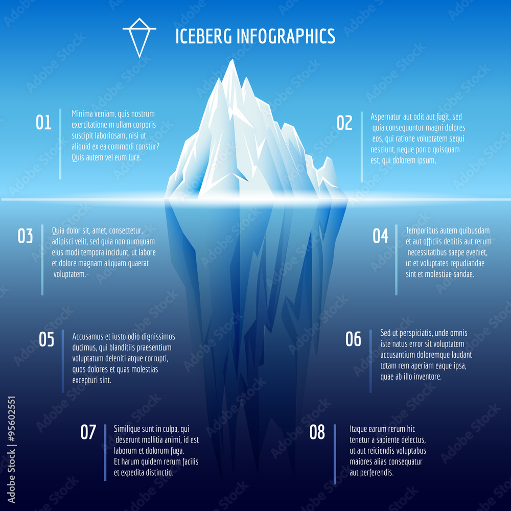 Fototapeta premium Infografiki góry lodowej