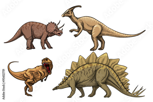 Dinosaurs characters set