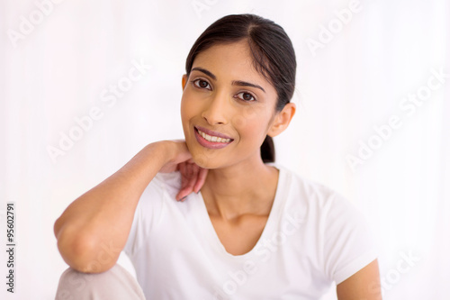 indian woman relaxing indoors