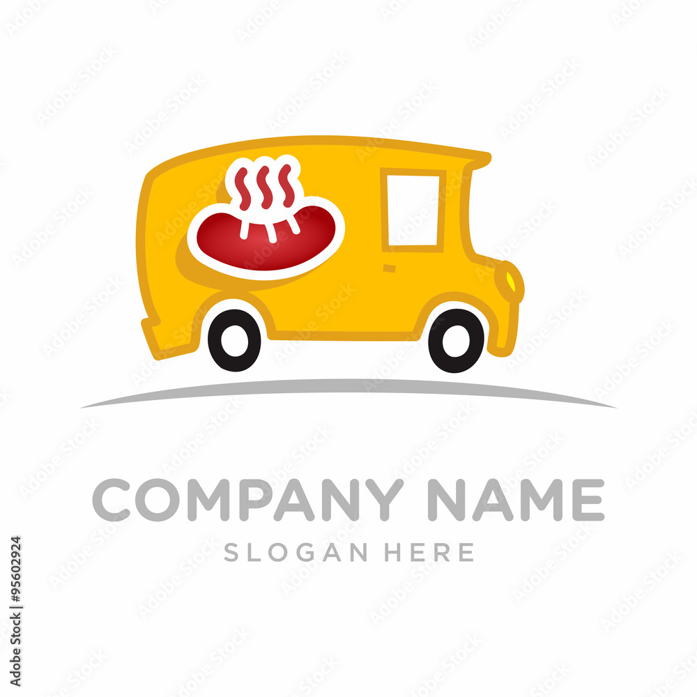Vecteur Stock Hot Dog Food Truck Logo Adobe Stock vecteur-stock-hot-dog-food-truck-logo-adobe-stock