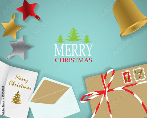 christmas background, poster, cover web page design element. text can be added. top view concept. vector illustration
