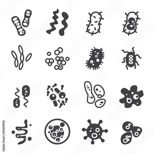 bacteria icon set photo