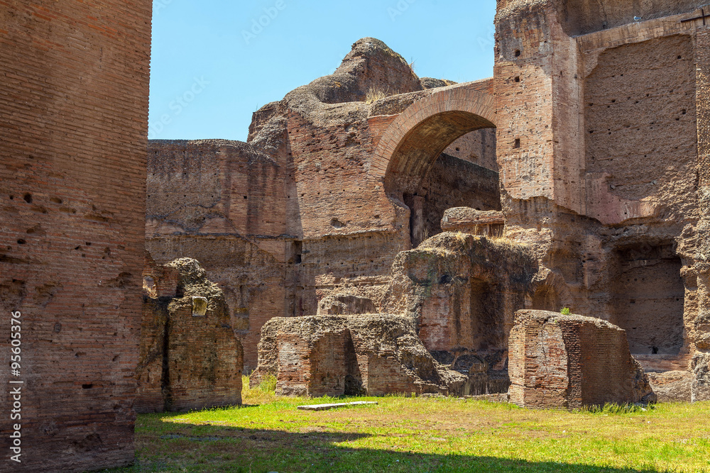 The ruins of the Baths of Caracalla. (Thermae Antoninianae)