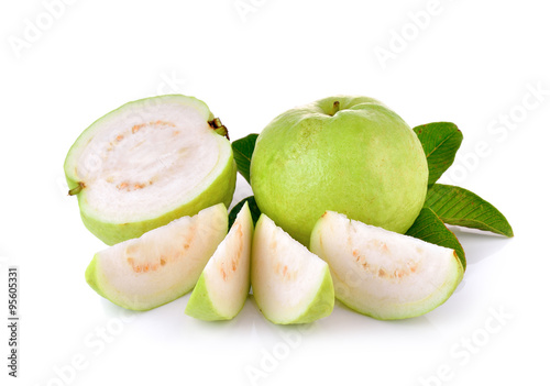 Fresh guava fruit on wooden background