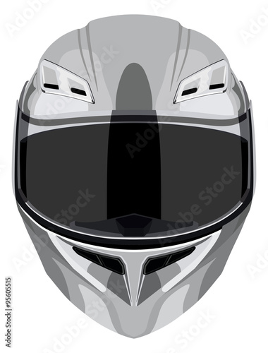 Gray motorcycle helmet