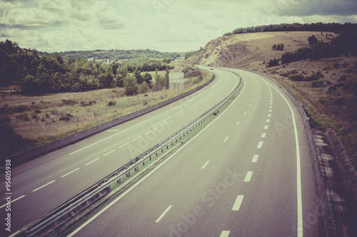 Highway through France at summer time