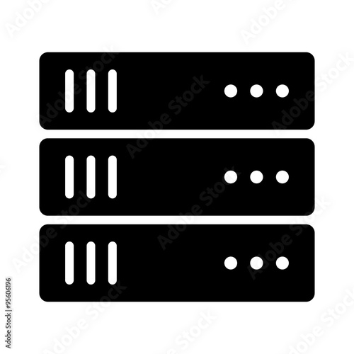 Data center server flat icon for apps and websites