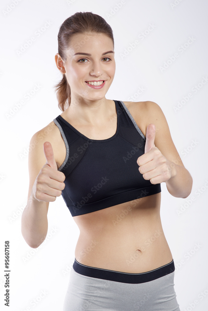 woman showing thumbs up woman showing thumbs up