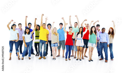 Success People Youth Culture Together Students Cheerful Concept