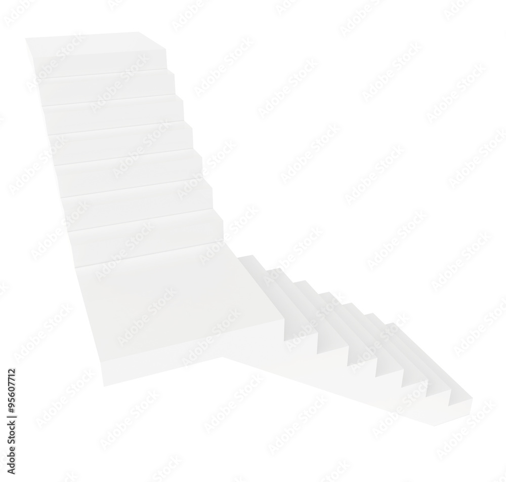 Obraz premium Empty stairs. Isolated on white background. Way upward