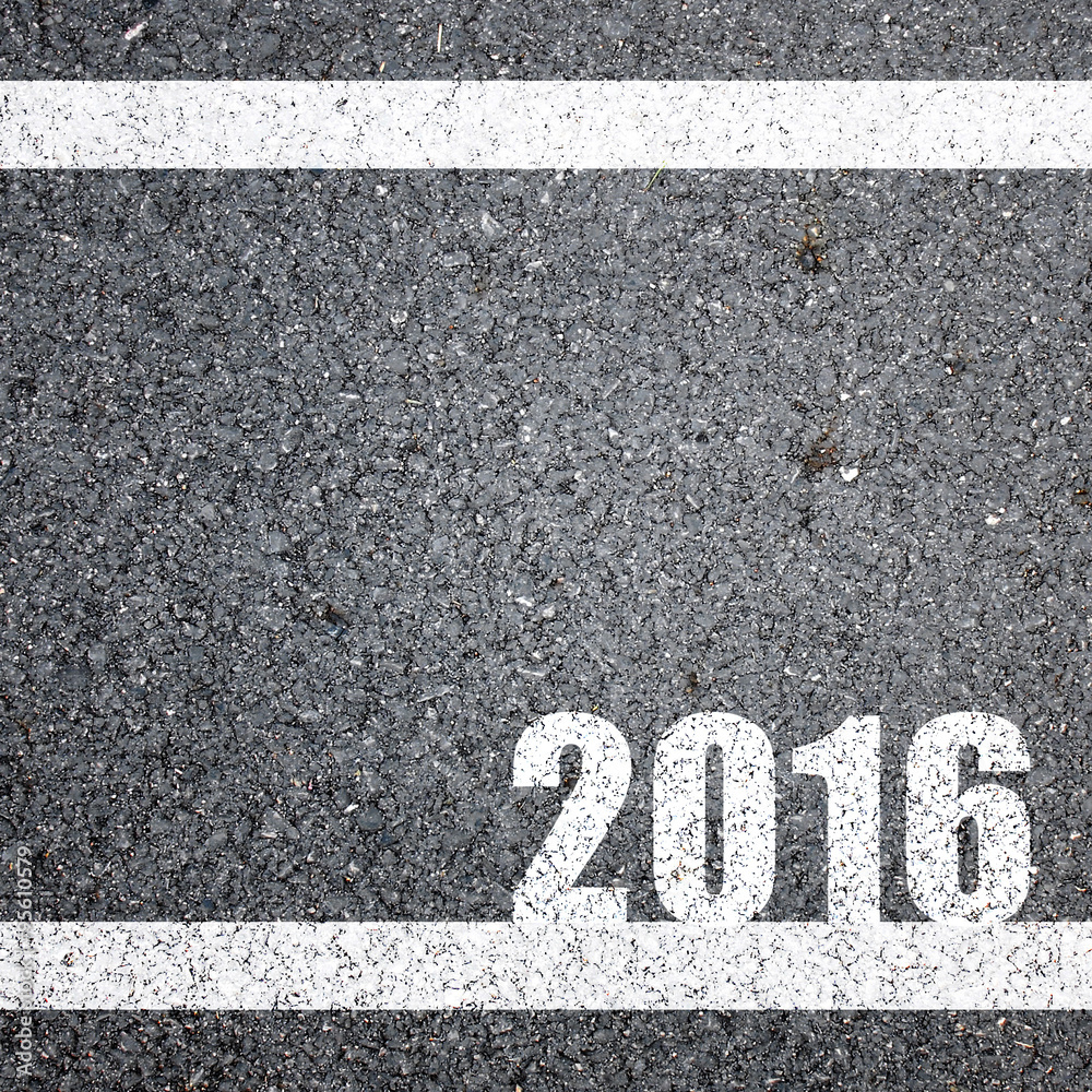 Fototapeta premium 2016 on the road texture background