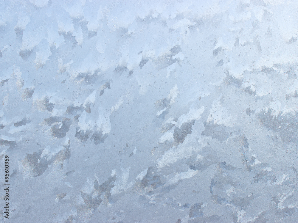 Fototapeta premium Frosty natural pattern on winter window.
