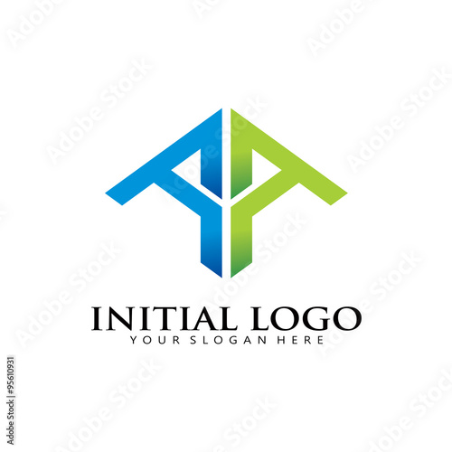 Initial A A elegant simple logo icon