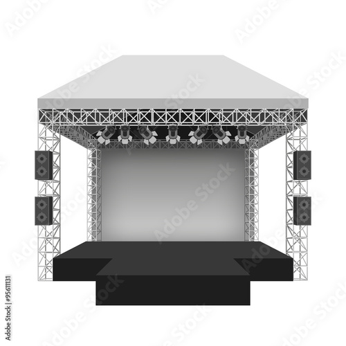 Podium concert stage. Vector illustration