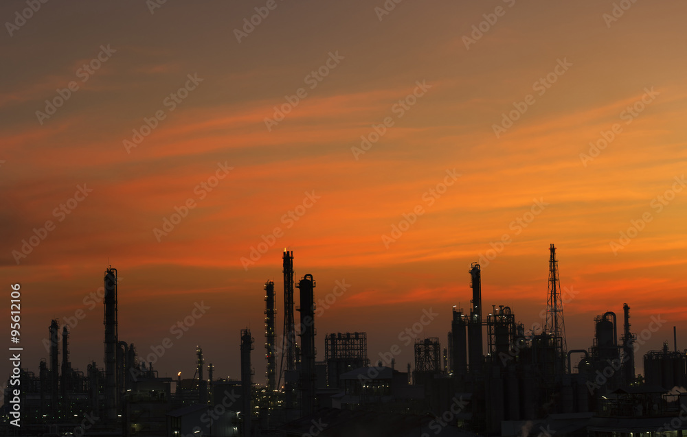 industrial factory With sunset light .