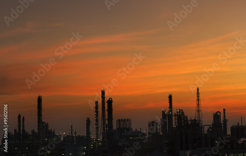 industrial factory With sunset light .