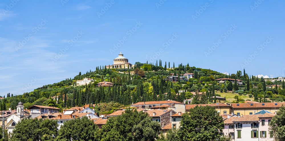 Sanctuary of the Madonna of Lourde, Verona, Italy on a hill Sanctuary of the Madonna of Lourde, Verona, Italy on a hill
