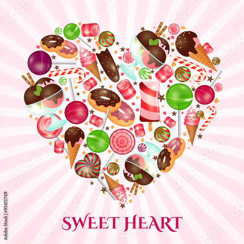 Sweet heart poster for sweet shop