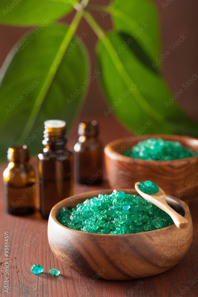 green herbal salt and essential oils for healthy spa bath green herbal salt and essential oils for healthy spa bath