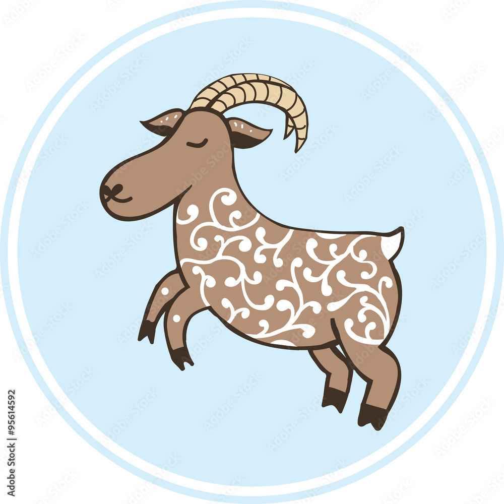 Fototapeta premium Cute goat illustration