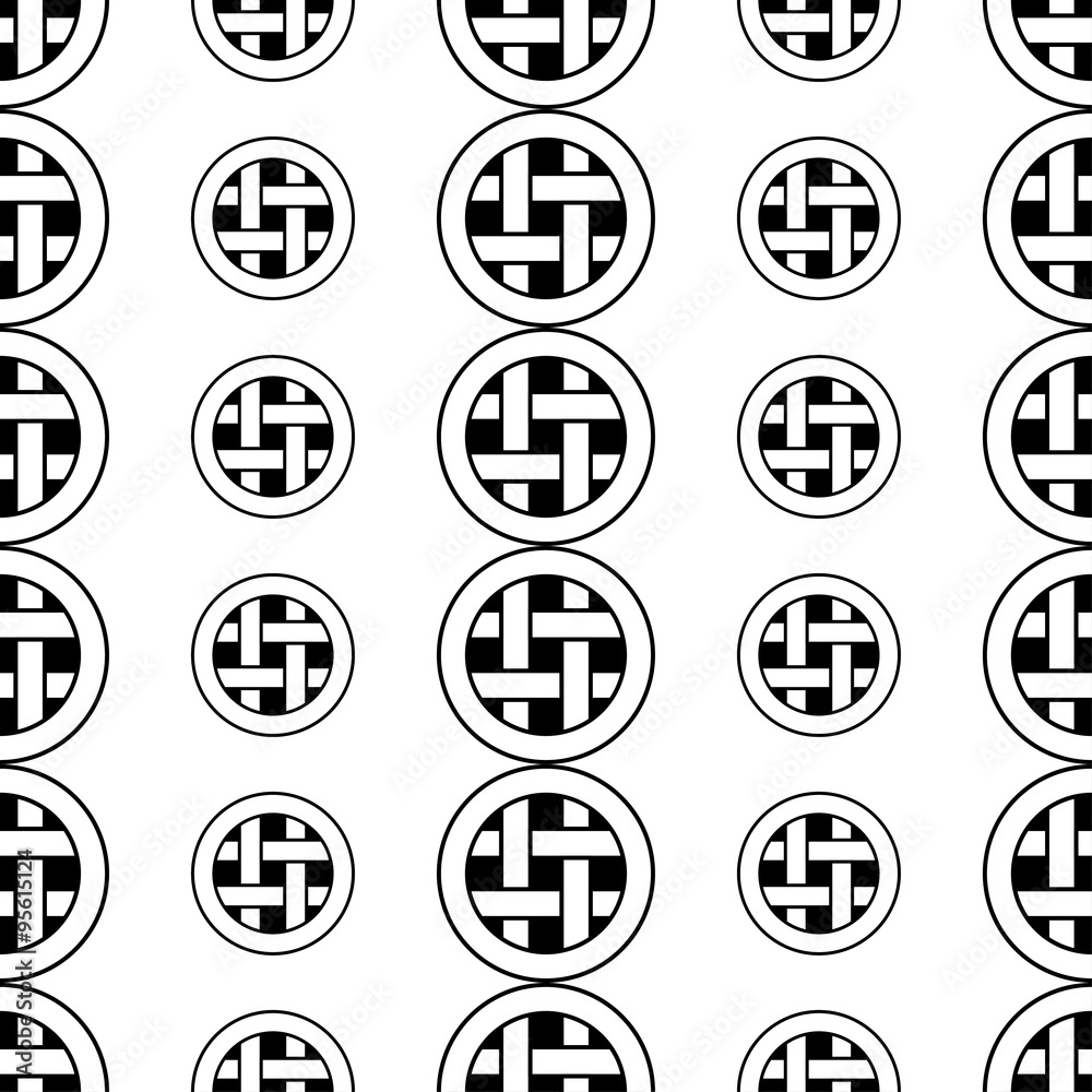 Seamless black and white decorative vector background with abstract figures Seamless black and white decorative vector background with abstract figures