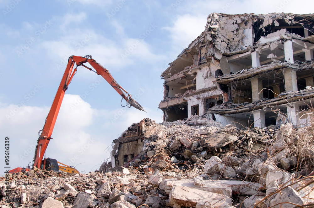 Demolition of buildings in urban Demolition of buildings in urban