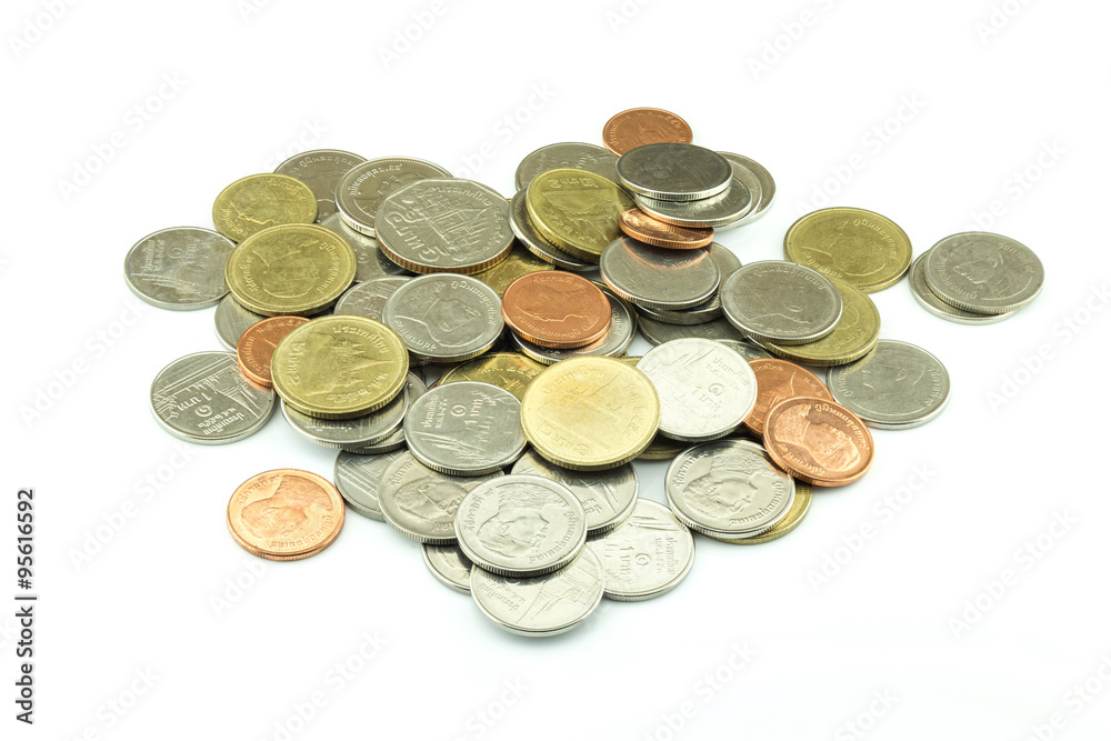 coin on white background, thai bath coin on white background, thai bath
