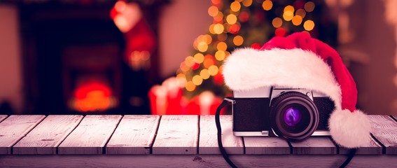 Composite image of christmas camera