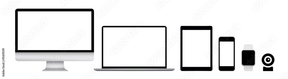 Computer monitor, laptop, tablet, phone, watch and web camera Computer monitor, laptop, tablet, phone, watch and web camera