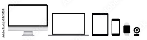 Computer monitor, laptop, tablet, phone, watch and web camera