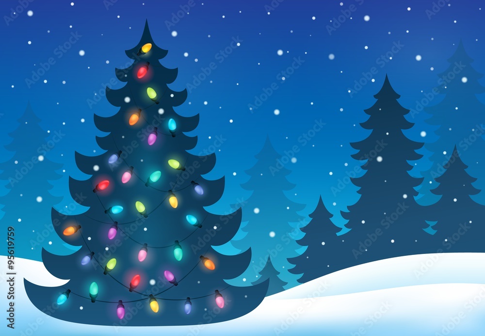 Christmas tree silhouette topic 7
