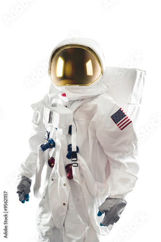 Astronaut standing on a white background