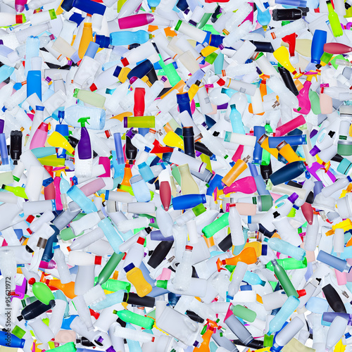 Plastic bottles garbage - background