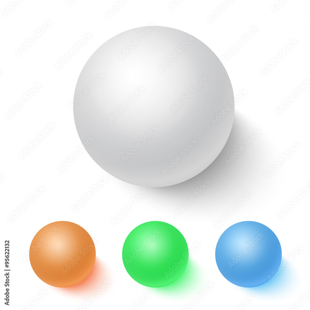 Fototapeta premium Photorealistic Vector 3D Ball Set Template. Bright Colors Vector
