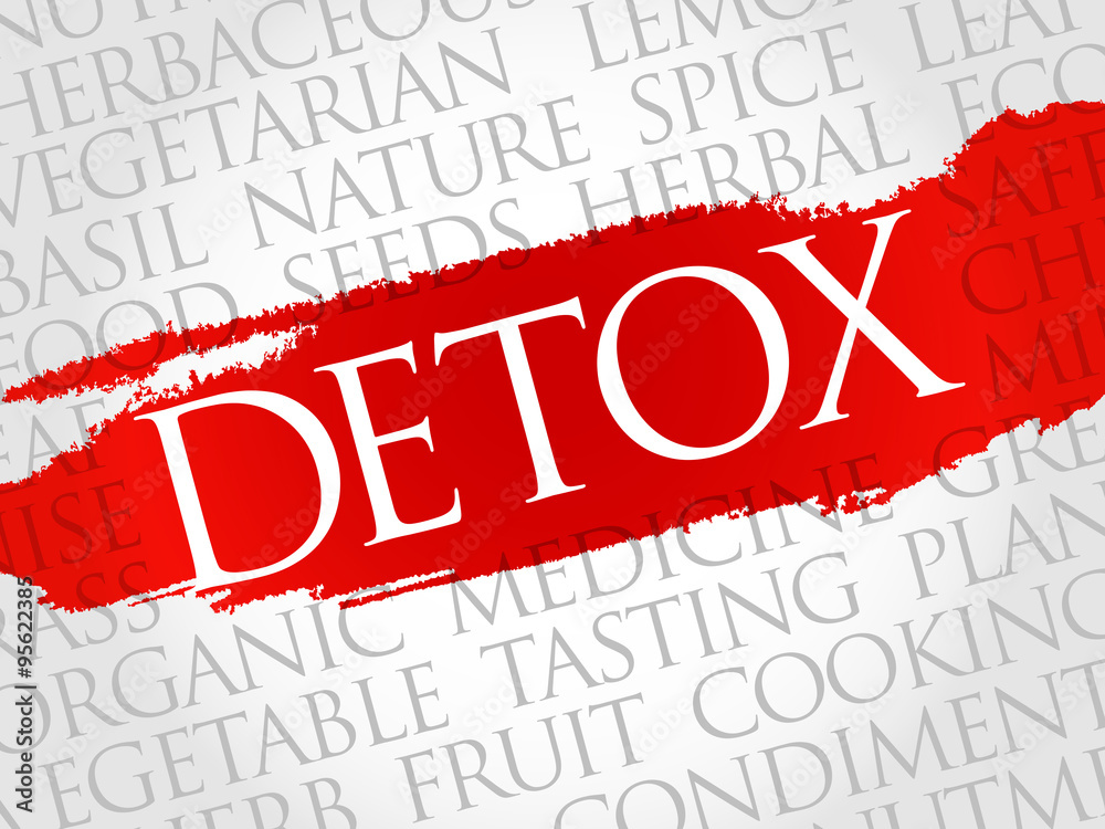 Detox word cloud, health concept Detox word cloud, health concept