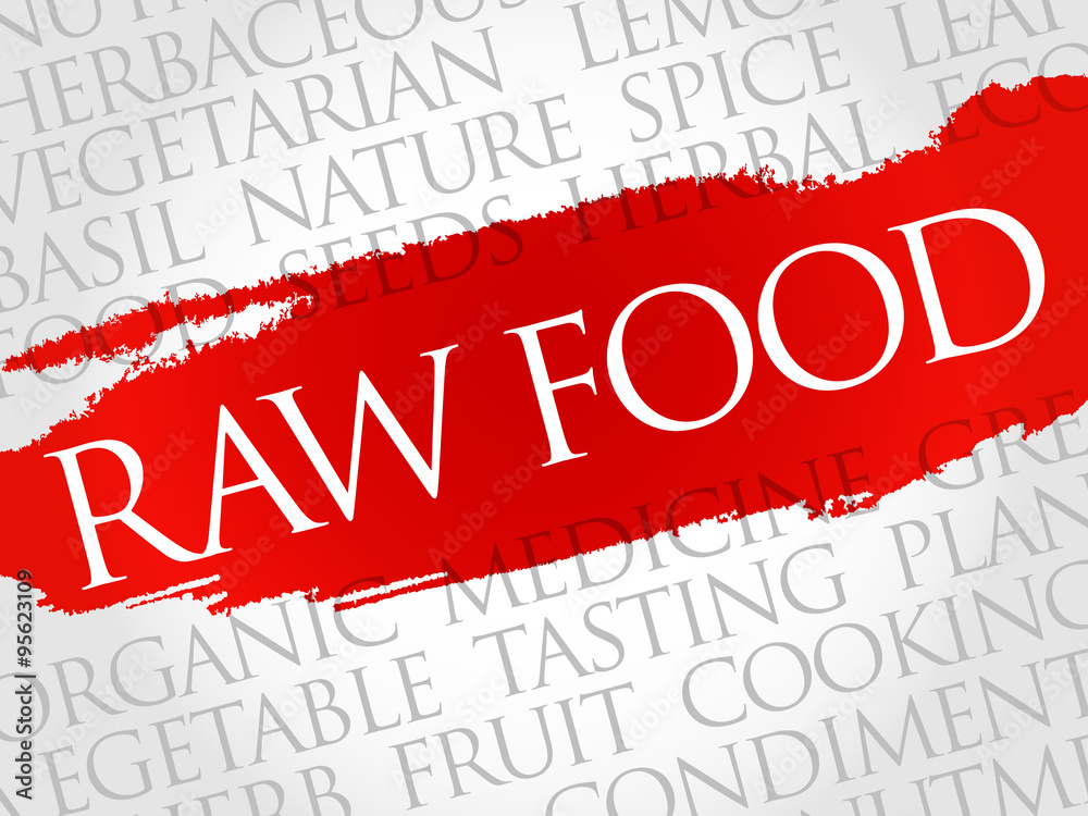 RAW FOOD word cloud, health concept RAW FOOD word cloud, health concept